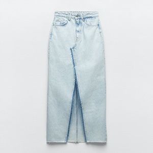 Zara Denim Midi Skirt